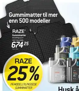 Thansen 25% PÅ MODELLTILPASSEDE GUMMIMATTER tilbud