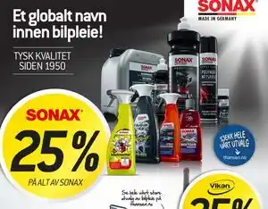 Thansen 25% PÅ ALT AV SONAX tilbud