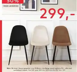 Skeidar Venus spisestol, NOK 299 tilbud