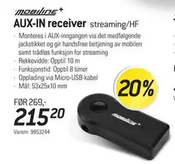Thansen AUX-IN receiver, NOK 215.2 tilbud