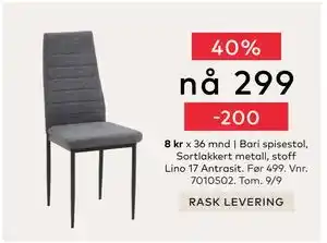 Skeidar Bari spisestol, NOK 299 tilbud