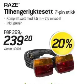 Thansen Tilhengerlyktesett, NOK 239.2 tilbud