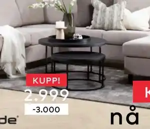 Skeidar Porto sofabordsett, NOK 2999 tilbud