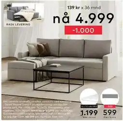 Skeidar Sacramento sovesofa, NOK 4999 tilbud