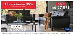Skeidar Stressless Flora 2-seter Batick Black, NOK 20999 tilbud