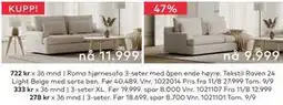 Skeidar Roma 3-seter XL, NOK 11999 tilbud