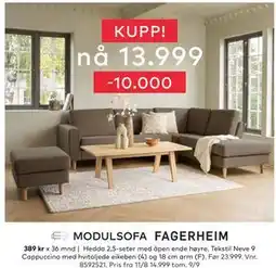 Skeidar Hedda 2,5-seter, NOK 13999 tilbud