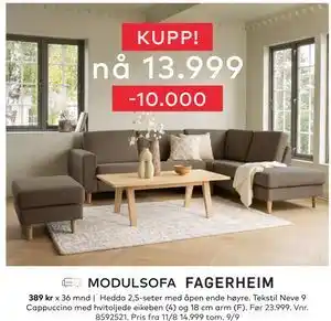 Skeidar Hedda 2,5-seter, NOK 13999 tilbud