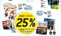 Thansen 25% PÅ ALLE PÆRER FRA RAZE & OSRAM tilbud