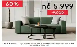 Skeidar Lugo 3-seter, NOK 5999 tilbud