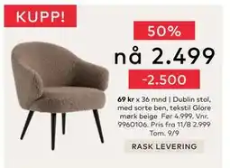 Skeidar Dublin stol, NOK 2499 tilbud