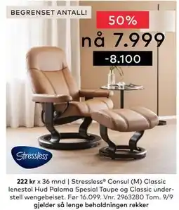 Skeidar Stressless Consul (M) Classic lenestol, NOK 7999 tilbud