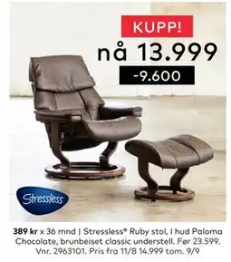 Skeidar Stressless Ruby stol, NOK 13999 tilbud