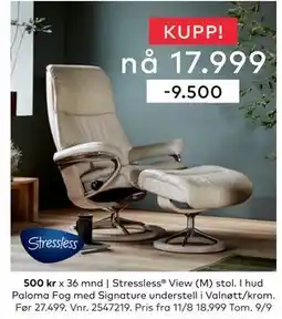 Skeidar Stressless View (M), NOK 17999 tilbud