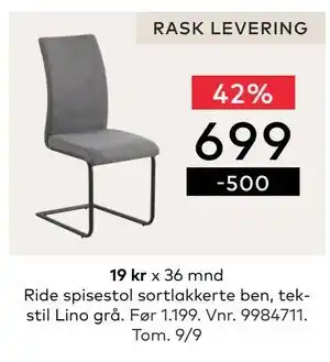 Skeidar Ride spisestol, NOK 699 tilbud
