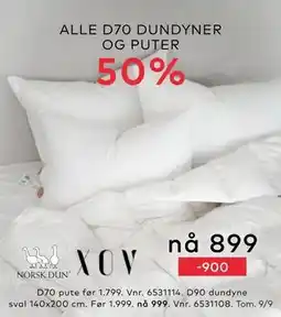 Skeidar D70 pute, NOK 899 tilbud