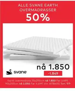 Skeidar ALLE SVANE EARTH OVERMADRASSER tilbud