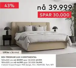 Skeidar XOV PREMIUM LUX 3 KONTINENTAL tilbud