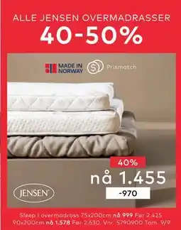 Skeidar Sleep I overmadrass tilbud