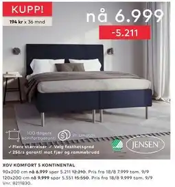 Skeidar XOV KOMFORT 5 KONTINENTAL tilbud