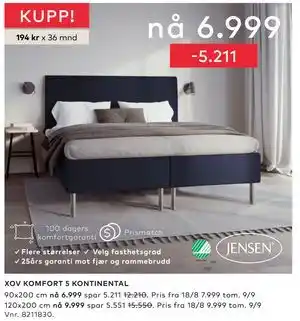 Skeidar XOV KOMFORT 5 KONTINENTAL tilbud