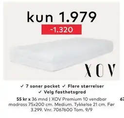 Skeidar XOV Premium 10 vendbar madrass, NOK 1979 tilbud