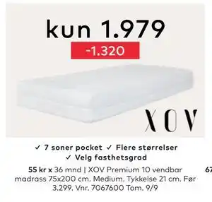 Skeidar XOV Premium 10 vendbar madrass, NOK 1979 tilbud