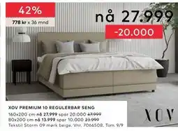 Skeidar XOV PREMIUM 10 REGULERBAR SENG, NOK 27999 tilbud
