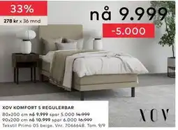 Skeidar XOV KOMFORT 5 REGULERBAR, NOK 9999 tilbud