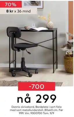 Skeidar Dennis skrivebord, NOK 299 tilbud