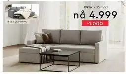 Skeidar Sacramento sovesofa, NOK 4999 tilbud