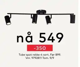 Skeidar Tube spot rekke-4 sort, NOK 549 tilbud