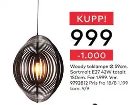 Skeidar Woody taklampe 0:59cm, NOK 999 tilbud
