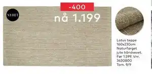 Skeidar Lotus teppe, NOK 1199 tilbud