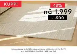 Skeidar Hobson teppe, NOK 1999 tilbud