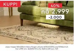 Skeidar Jaipur teppe, NOK 2999 tilbud