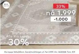 Skeidar Rio teppe, NOK 1999 tilbud