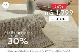 Skeidar Bodø teppe, NOK 1799 tilbud