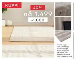 Skeidar Misato teppe, NOK 1499 tilbud