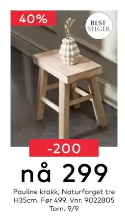 Skeidar Pauline krakk, NOK 299 tilbud