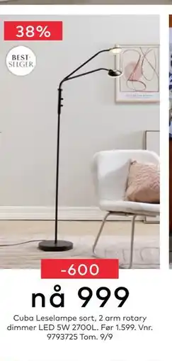 Skeidar Cuba Leselampe, NOK 999 tilbud