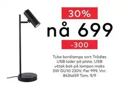 Skeidar Tube bordlampe sort, NOK 699 tilbud