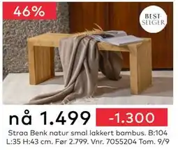 Skeidar Straa Benk, NOK 1499 tilbud