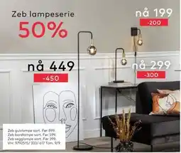 Skeidar Zeb gulvlampe sort, NOK 449 tilbud