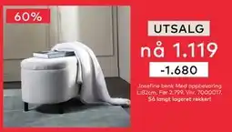 Skeidar Josefine benk, NOK 1119 tilbud