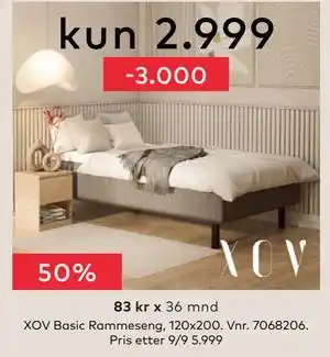 Skeidar XOV Basic Rammeseng, NOK 2999 tilbud