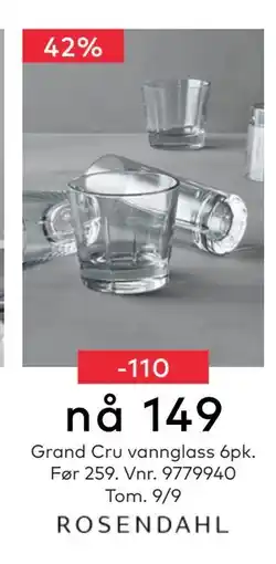 Skeidar Grand Cru vannglass 6pk, NOK 149 tilbud