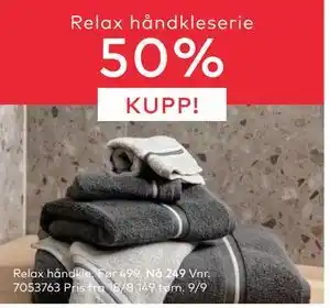 Skeidar Relax håndkleserie tilbud