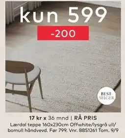 Skeidar Lærdal teppe, NOK 599 tilbud