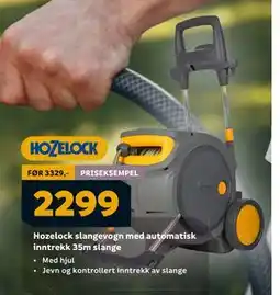 Megaflis Hozelock slangevogn med automatisk inntrekk 35m slange, NOK 2299 tilbud